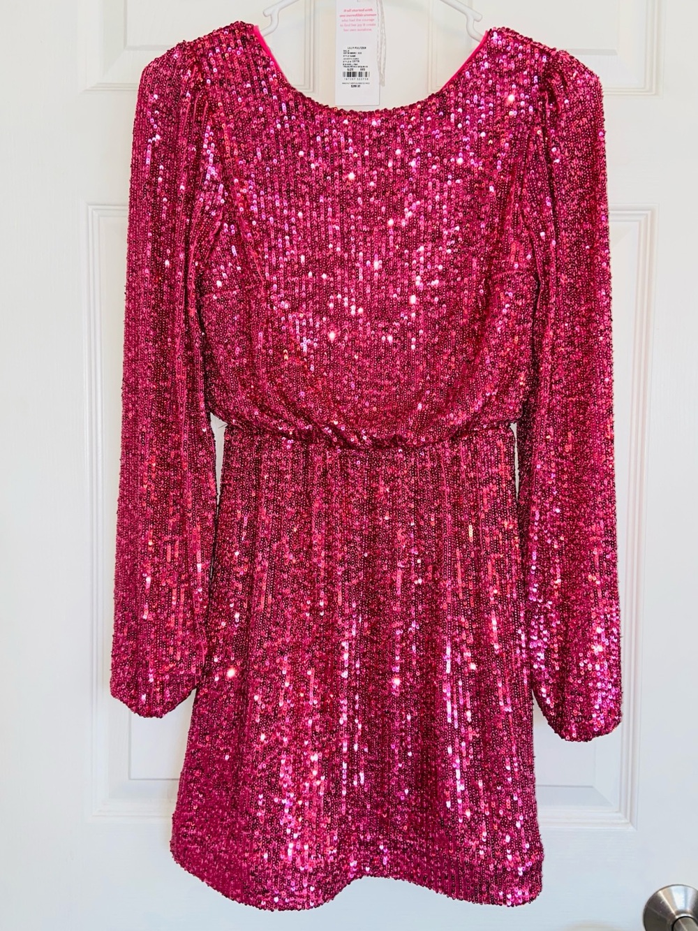 Lilly Pulitzer Jan Sequin Romper Sun Shell Pink Treasure Box Sequin